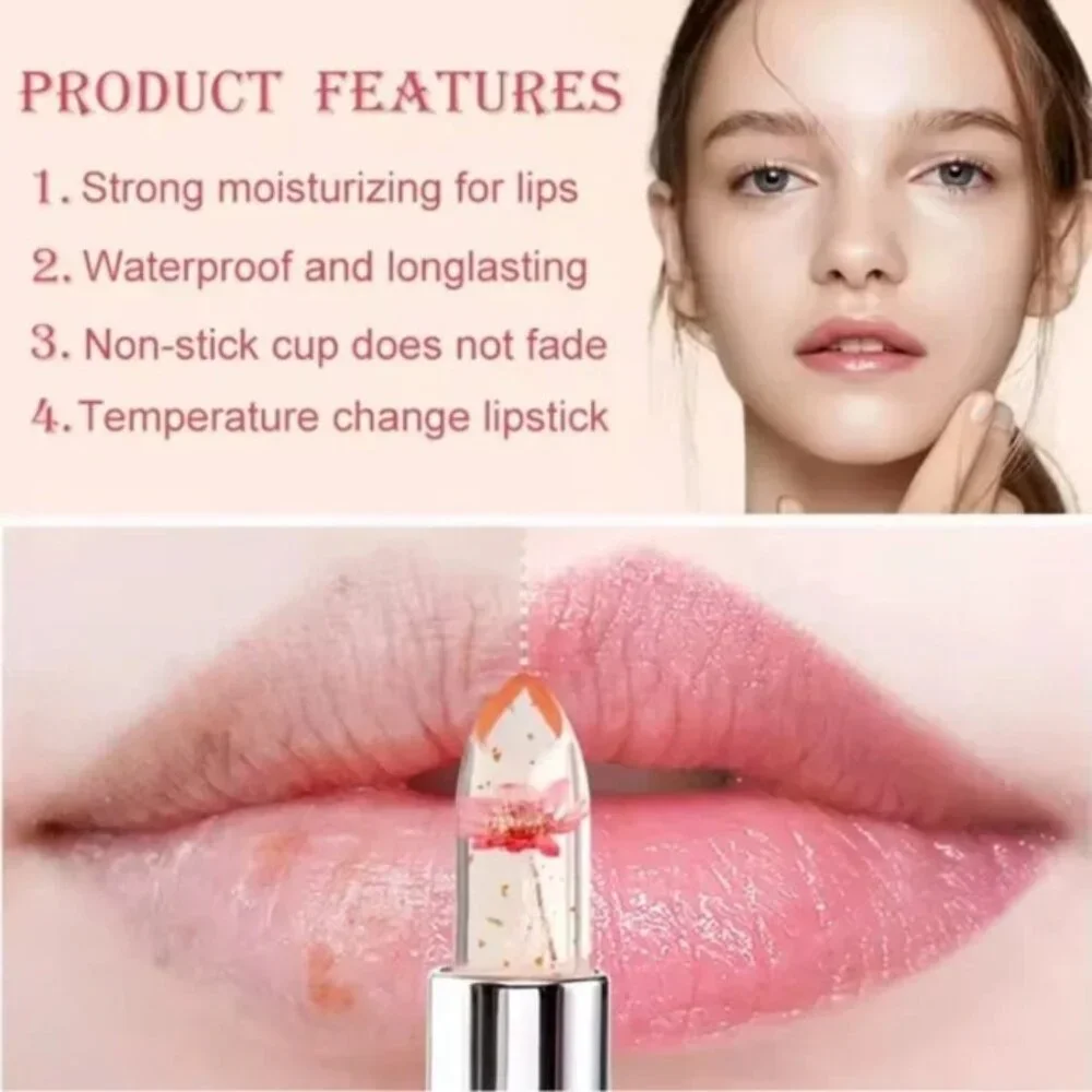 Minfei Waterproof Flower Jelly Crystal Color Changing Moistening Lipstick #03
